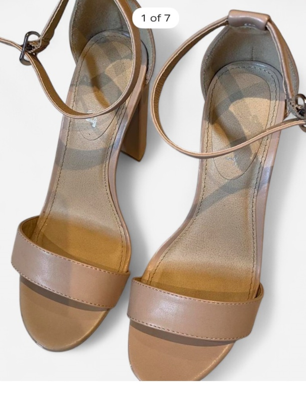 Nude strappy heels